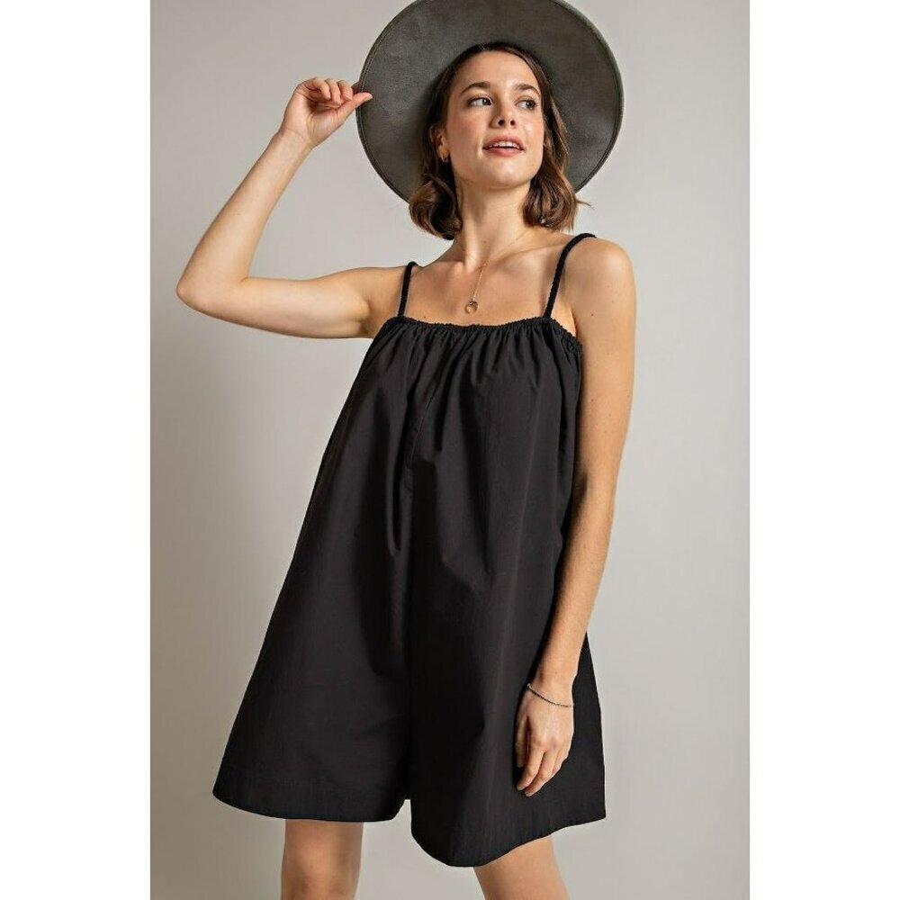 Poppy Love Wide Leg Romper in Black - Picture 3 of 5